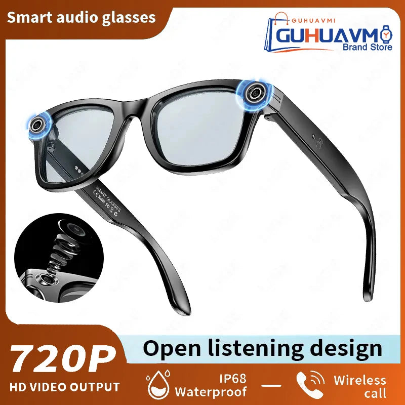 2025 Smart Glasses — Bluetooth Camera, Video Recording, AI Photo Recognition, 100+ Language Translation, Music Player for Men and Women