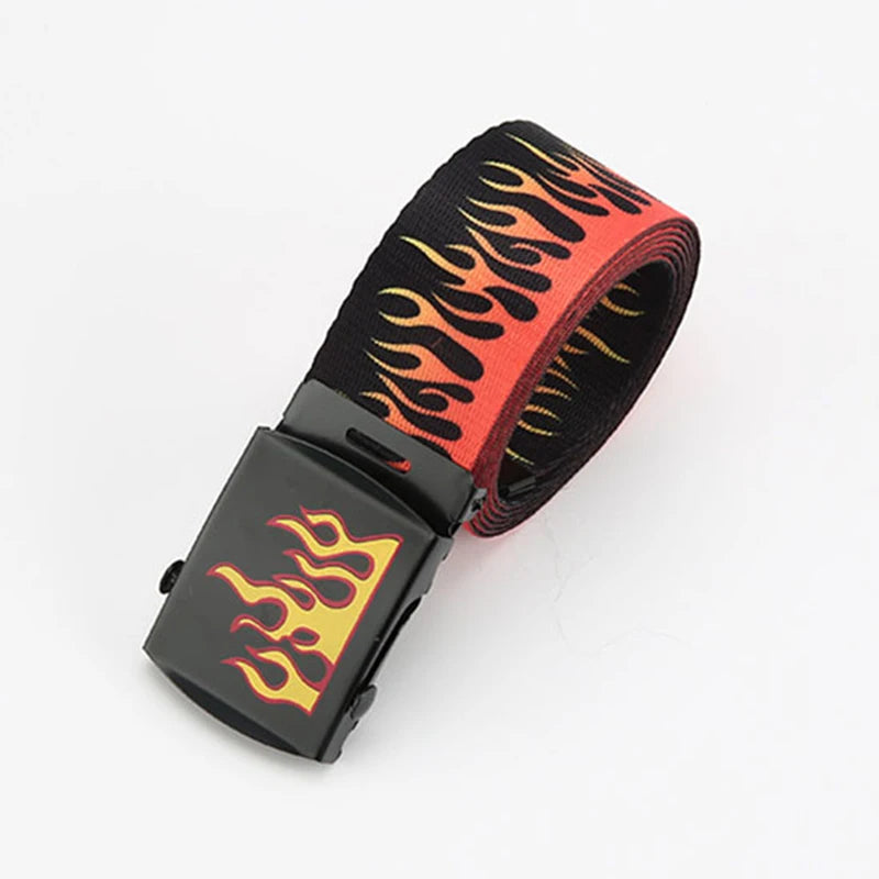 Punk Style Flame Belt – Trendy Hip-Hop Streetwear Accessory, Durable Unisex Fashion Decoration for Men & Women