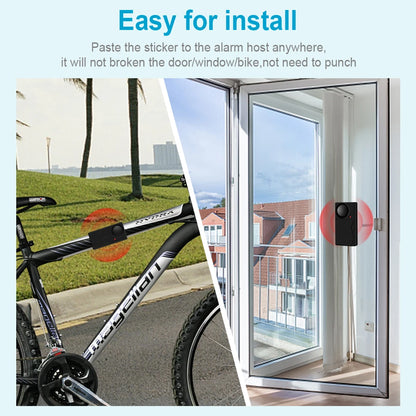 Awapow Wireless 110dB Vibration Bike Alarm with Remote Anti-Theft Home & Window Security