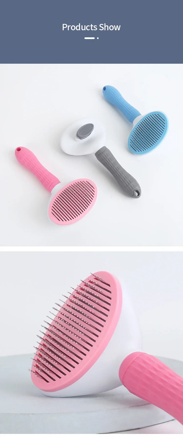 Pet Cat & Dog Hair Brush – Stainless Steel Grooming Comb for Long Hair Pets, Dog Cleaning & Care Accessories