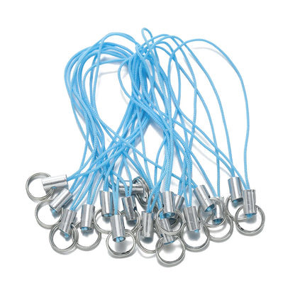 20/50pcs Polyester Lanyard Cord - Double Jump Ring Rope for Keychains, Phone Straps, DIY Crafts & Jewelry Making