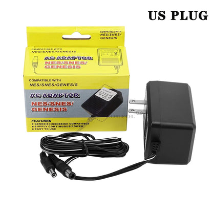 3 in 1 AC Power Adapter Cable - US Plug Charger for NES Super Nintendo SNES Sega Genesis II Console 100-245V