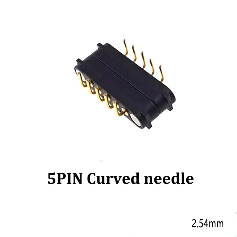 2A 2-Pin DC Magnetic Pogo Pin Connector - 2–5 Pin Spring-Loaded Male/Female Power Socket, 2.54/2.8mm Pitch