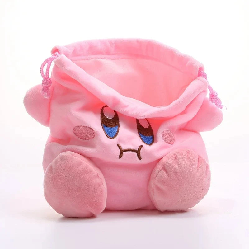 Star Kirby Cosplay Storage Bag – Cute Kawaii Drawstring Cosmetic & Coin Purse, Portable Cartoon Toy Gift