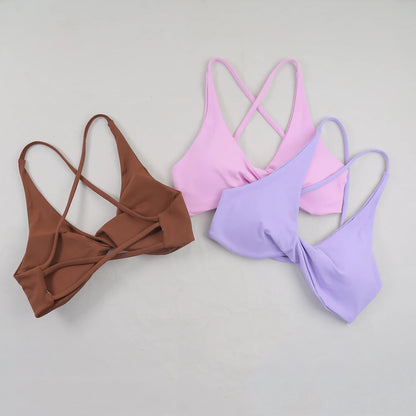Sexy Slim Shoulder Strap Sports Bra – High Stretch Comfortable Breathable Yoga & Gym Workout Underwear with Detachable Straps