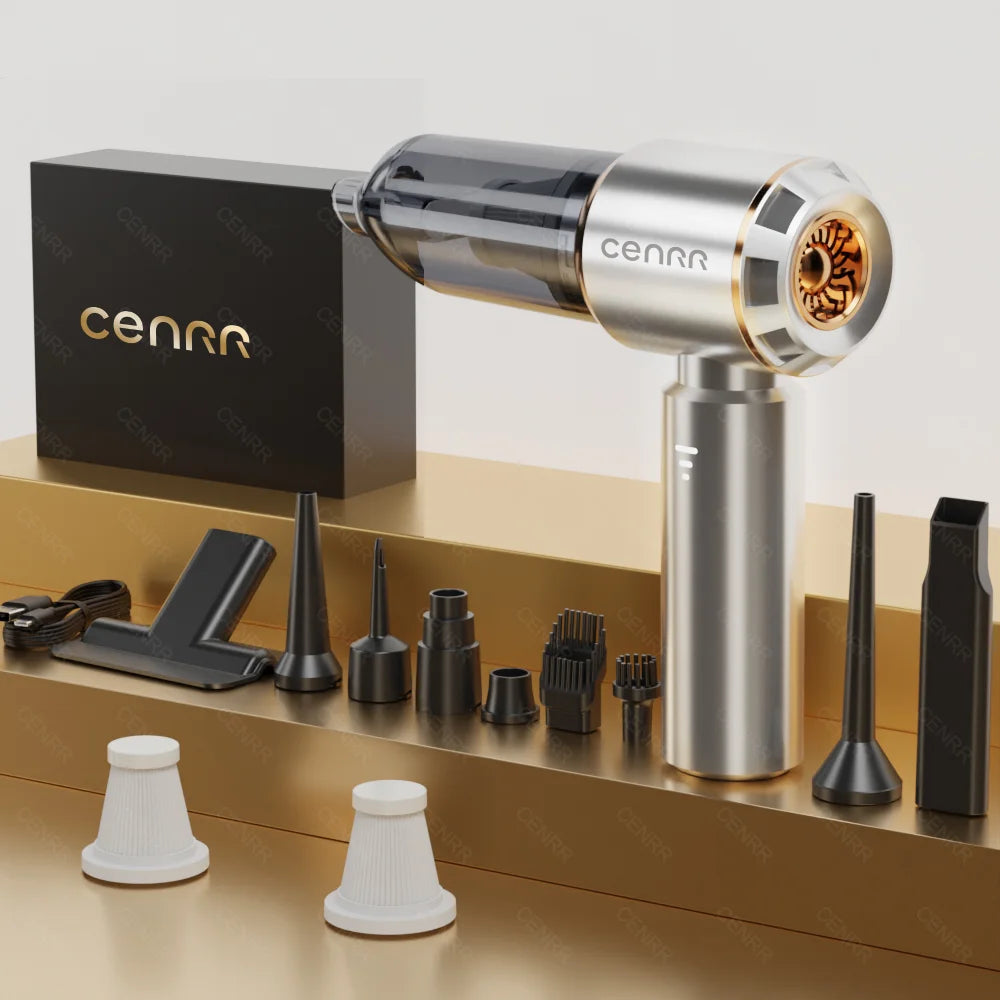 CENRR 360000PA Mini Cordless Car Vacuum Cleaner – Powerful Handheld Portable Wireless Cleaning Machine