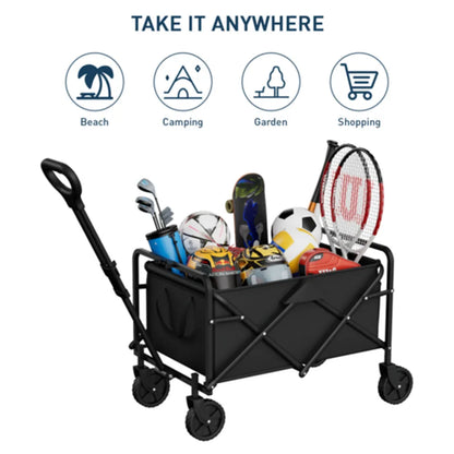 Foldable Garden Wagon Cart Portable Outdoor Camping Trolley Utility Beach Shopping Cart