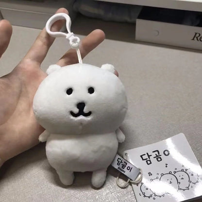 Cute Polar Bear Plush Keychain - Kawaii Valentine Rose Bag Pendant Birthday Gift