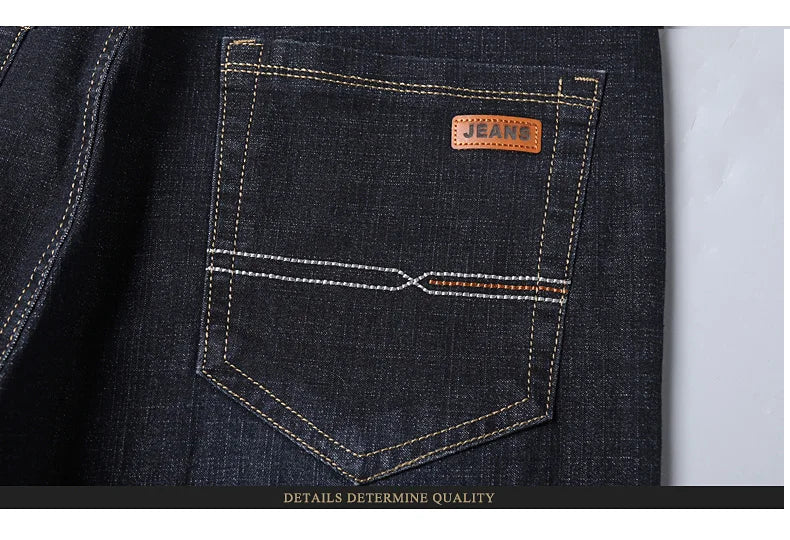 Men’s Classic Black Jeans — Soft Biker Denim Pants Jean Homme Pantalones Hombre Masculino Overalls, Sizes 32-38
