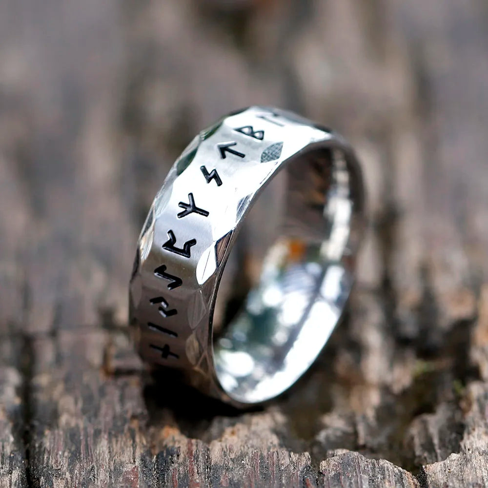 2022 New Men's 316L Stainless Steel Odin Viking Rune Ring – Retro Amulet Fashion Jewelry for Teens, Gift Idea