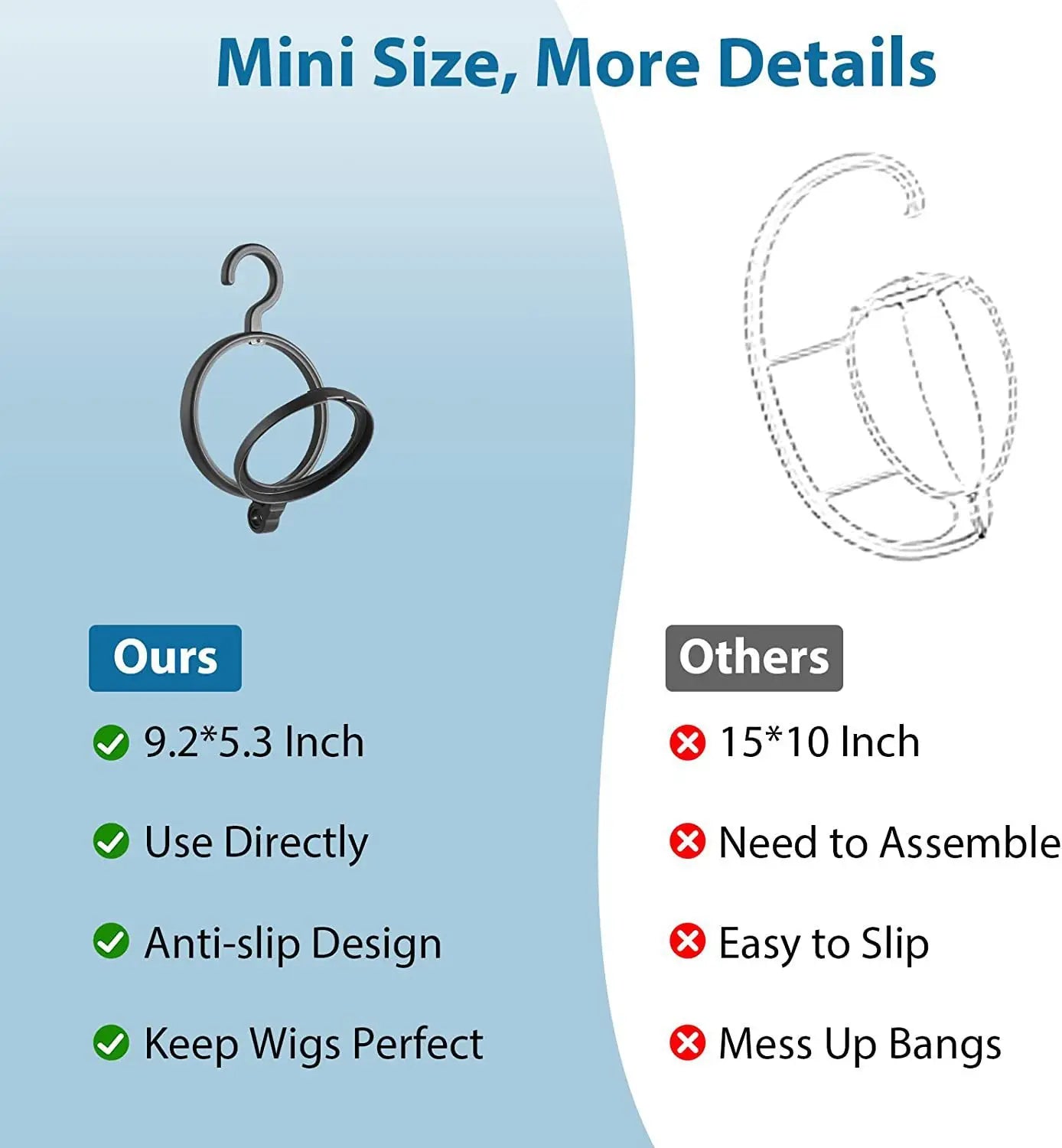 4-Pack Portable Wig Display Stand | Plastic Wig Hanger & Drying Rack for Multiple Wigs
