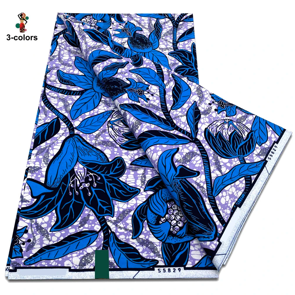 2026 Original African Wax Print Fabric - 100% Cotton Nigerian Ankara Batik Soft Pagne Material