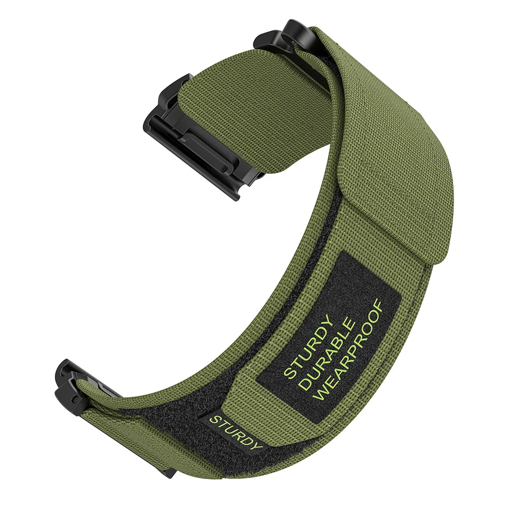 QuickFit Velcro Nylon Watch Band Strap – 20mm/22mm/26mm Compatible with Garmin Fenix 8E, Fenix 7/6 Pro, Epix 2 Pro & Forerunner 955/965 Replacement Strap