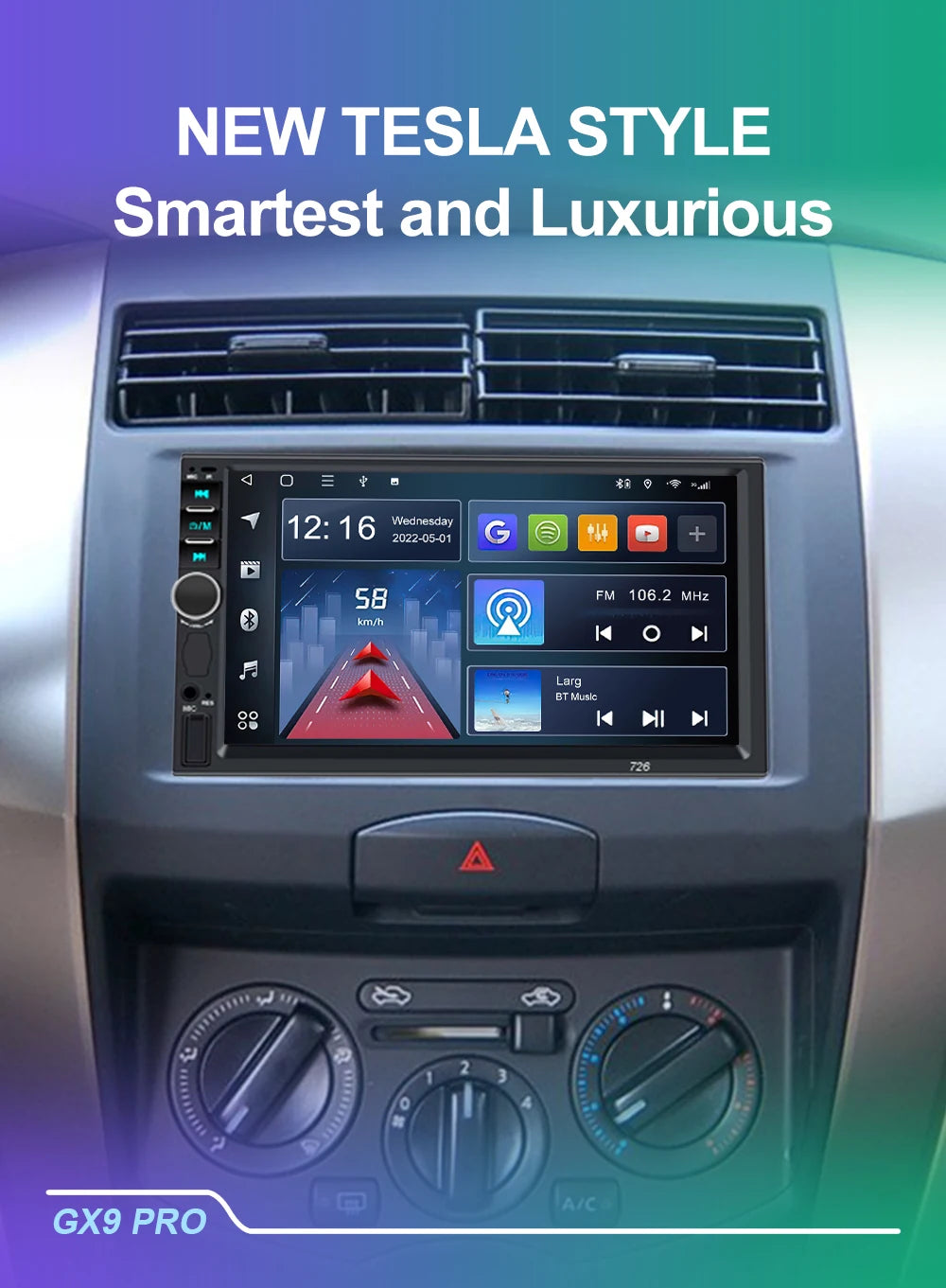 CAIXI 2Din Android 14 Car Radio — Universal CarPlay GPS Multimedia Autoradio for Toyota, Nissan, Jeep, Hyundai, Kia, Chevrolet, VW & Fiat