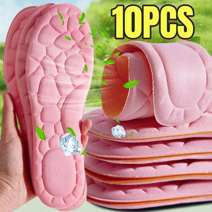 5D Memory Foam Insoles for Men - Shock Absorbing Deodorizing Shoe Inserts for Running, Sports and Outdoor Activities