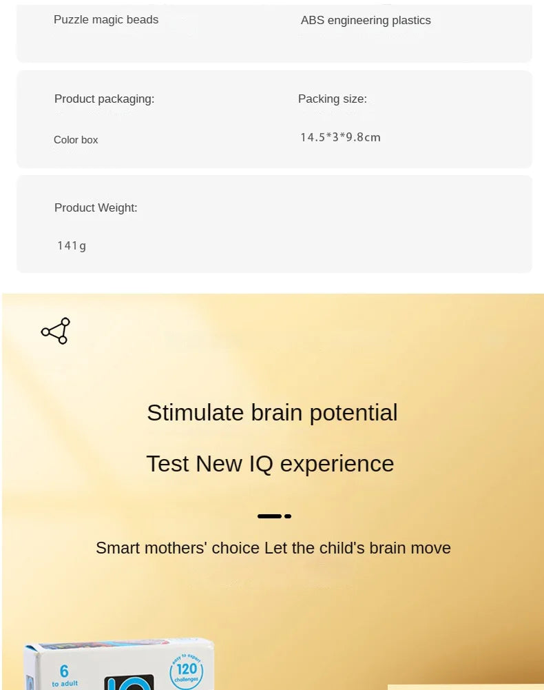 120 Challenges 3D IQ Puzzle Game – Classic Pyramid Logic Board for Kids, Montessori Bead Brain Teaser