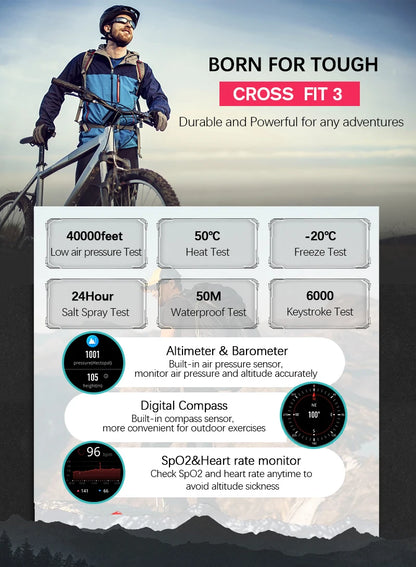 NORTH EDGE 2025 GPS Smartwatch — Men's Sport Watch with HD AMOLED, Altimeter, Barometer & Compass, 50M Water-Resistant