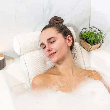Spa Bathtub Pillow with Anti-Slip Suction Cups – Neck and Back Support for Bathtub and Bathroom Accessory