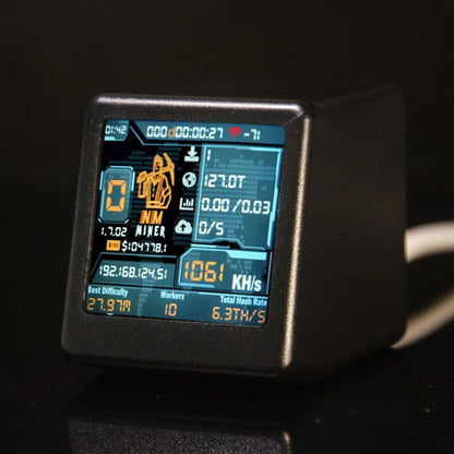 NMMiner ESP32 Bitcoin Solo Miner - Low-Power 1060KH/s Smart TV Mining Device and Desktop Clock Gift for Tech Enthusiasts