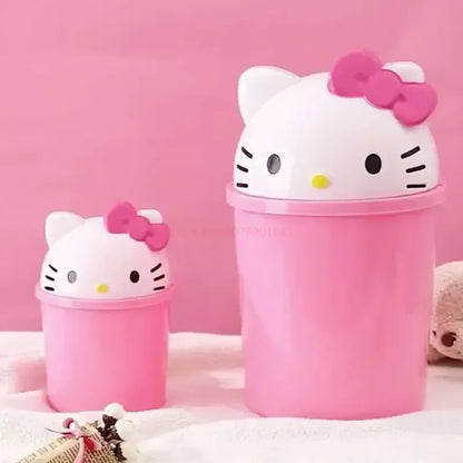 Sanrio Hello Kitty Kawaii Trash Can – Cute Dustbin for Bedroom & Living Room Garbage Disposal