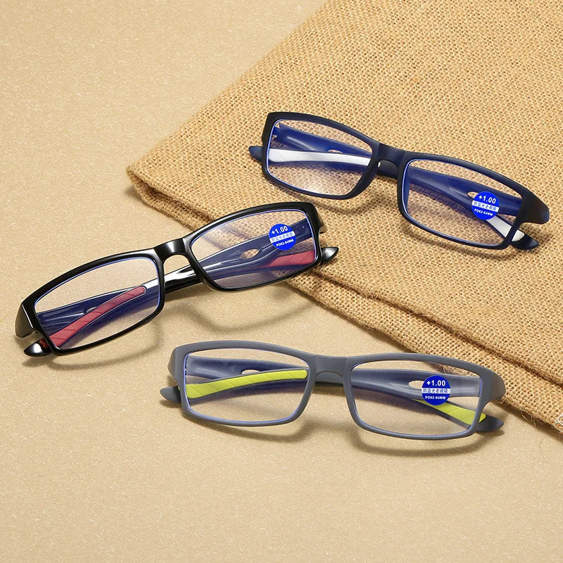 Fashion Sport Reading Glasses for Men & Women – Non-Slip Anti-Blue Light, High Definition Computer Eyewear, Diopter +1.0 to +4.0