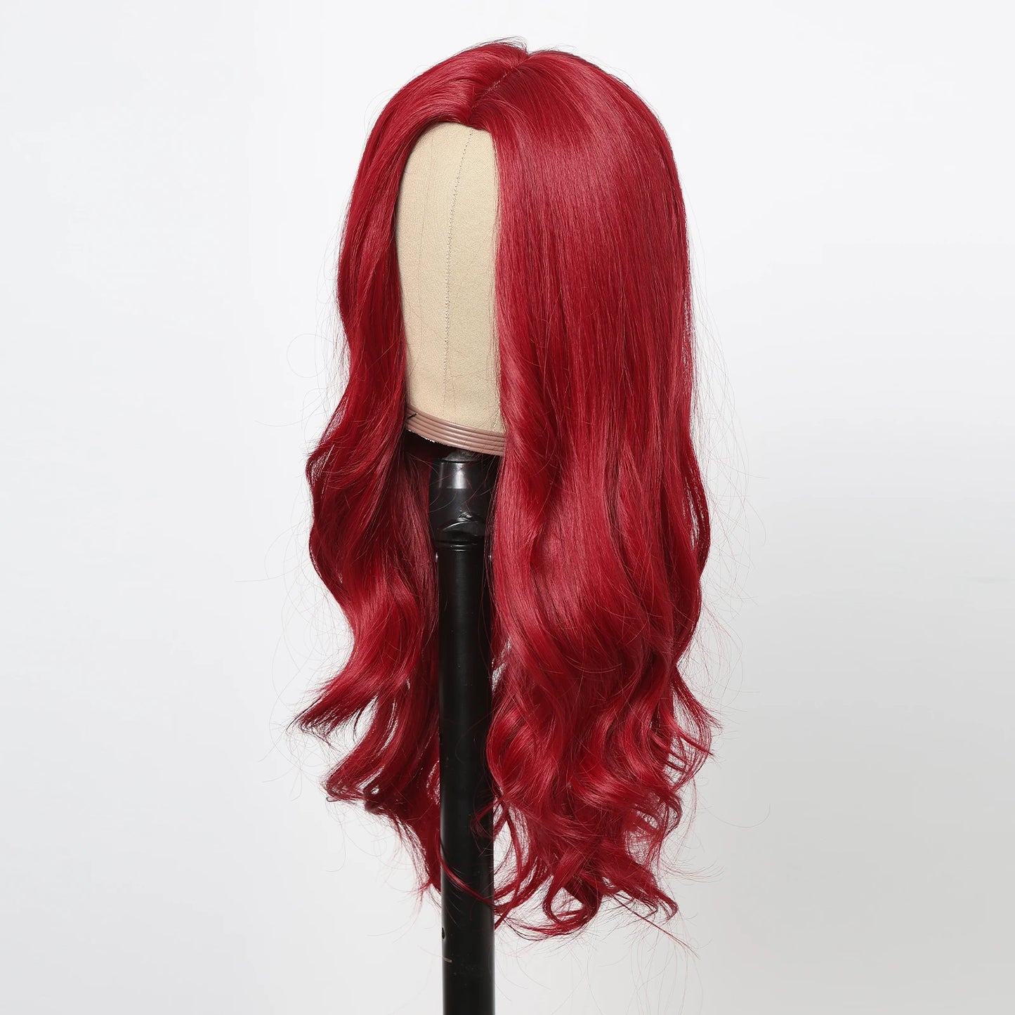 HENRY MARGU Red Synthetic Wig - Long Body Wavy Style, Natural Hairline, Heat-Resistant Fiber for Daily Wear, Parties, and Cosplay