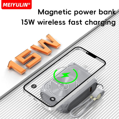 20000mAh Magnetic Wireless Power Bank – 10000mAh Portable Fast Charging Stand with USB Cable for iPhone, Samsung, Xiaomi