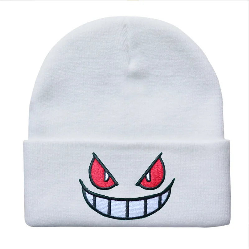 6 Colors Gengar Pokemon Knitted Hat – Cute Anime Wool Embroidered Warm Cap for Girls