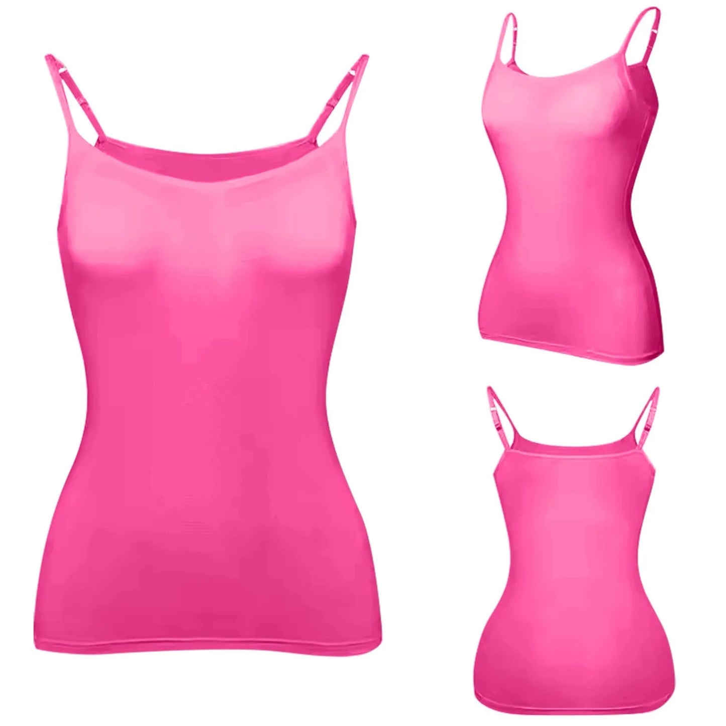 Women’s Solid Color Vest Top – Soft, Comfortable Daily Camisole with Chest Pad, Four Seasons Basic Fashion Layering Shirt