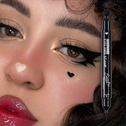 Star Liquid Eyeliner 2-in-1 — Black Moon Stamp Pencil, Waterproof Long-Lasting Easy-Apply Eye Makeup