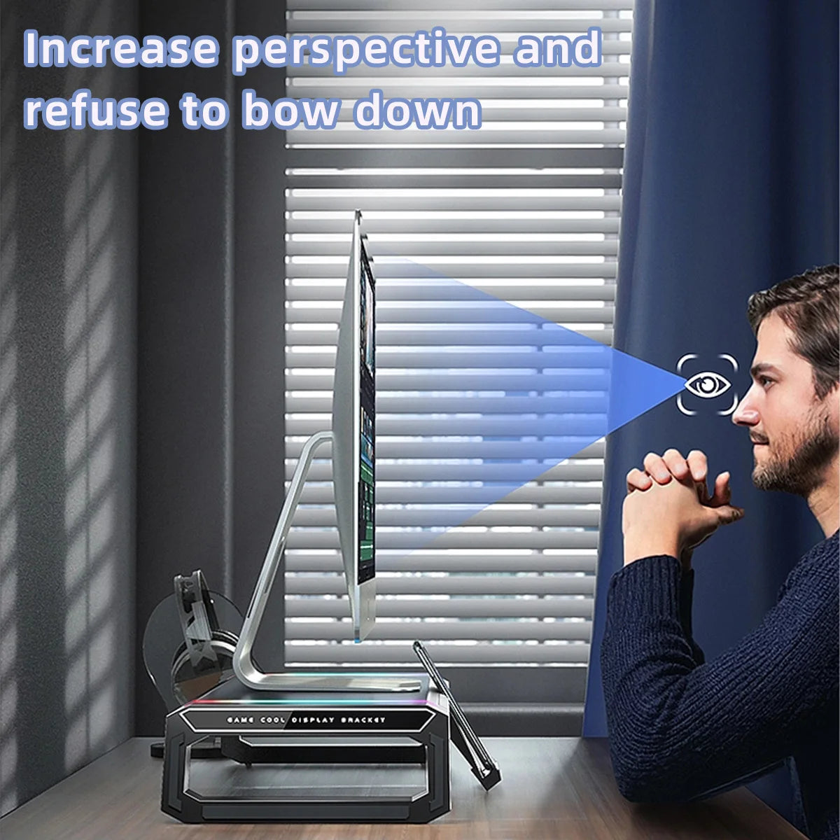Hot Sell Aluminum PC Monitor Stand with 4 USB Ports & Keyboard Storage – Laptop Stand with USB 3.0 Fast Charging