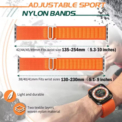 Alpine Loop Nylon Sport Strap for iWatch — Compatible with Series 4–10, 42/46/49mm Bands