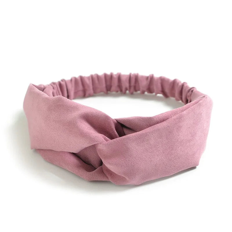 Women Cross Top Knot Headband – Elastic Soft Solid Color Hair Bands, Twisted Knotted Headwrap, Hair Accessories for Girls
