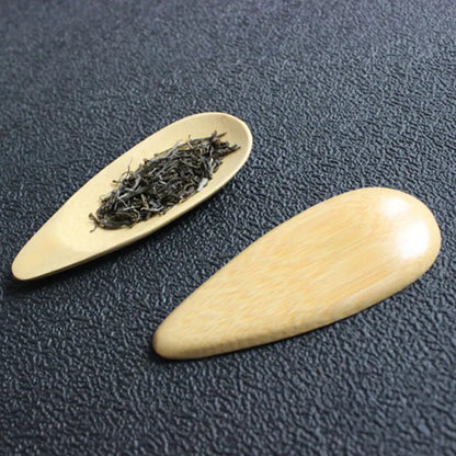 1–3PCS Bamboo Tea Scoops – Kung Fu Tea Spoons & Shovel Saucers, Black/Green Tableware for Kitchen, Afternoon Tea, Gift for Friends