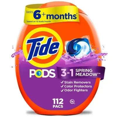 Spring Meadow Laundry Detergent Pods - HE Deep Cleaning Concentrated 8-Pack for Everyday Laundry