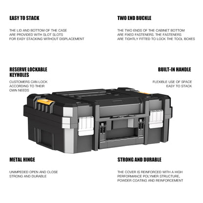 AIRAJ Stackable Modular Toolbox Set — Portable Combo ToolBox with Wheels for Space-Saving Storage & Easy Mobility