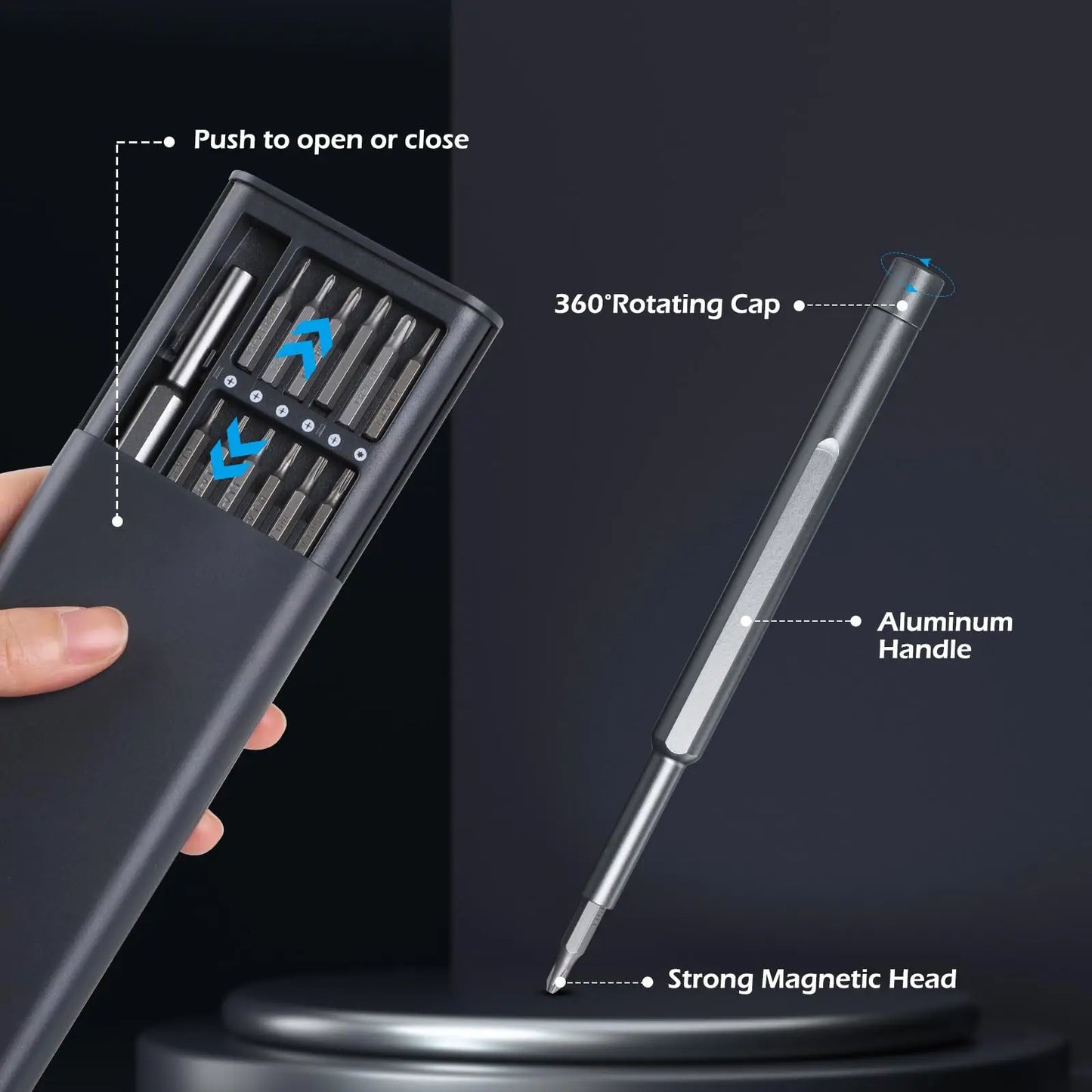 25-in-1 Precision Screwdriver Set – Magnetic Phillips, Torx & Hex Bits for iPhone, PC, Watch, Camera & Glasses