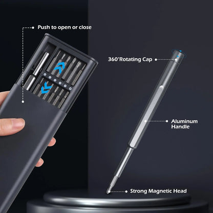 25-in-1 Precision Screwdriver Set – Magnetic Phillips, Torx & Hex Bits for iPhone, PC, Watch, Camera & Glasses