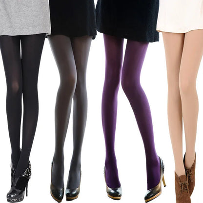 Candy Color 120D Velvet Tights - Seamless Warm Stretch Pantyhose for Women, Long Stockings