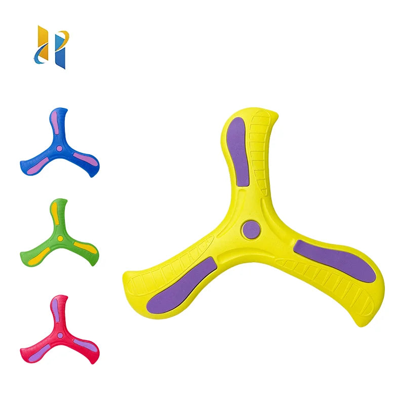 Soft Three-Leaf Boomerang Flying Disc - Interactive Outdoor Sports Toy for Kids and Adults, Fun Gifts and Active Play