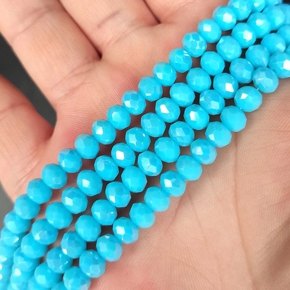 4mm/6mm/8mm Round Crystal Glass Beads – Faceted Spacer Loose Beads for DIY Jewelry Making & Needlework Craft Accessories