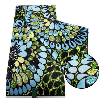 Original African Wax Print Fabric - 6 Yards 100% Cotton Nigerian Ankara Sewing Material for Women’s Dresses