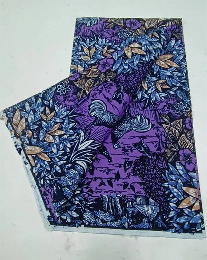 African Wax Print Fabric 6 Yards - Ghana Kente Design Ankara Kitenge Pagne
