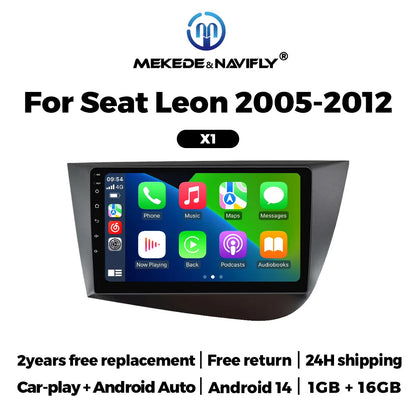 MEKEDE 9-Inch Android Car Radio - Wireless CarPlay, Android Auto & GPS Navigation for Seat Leon MK2 2005-2012