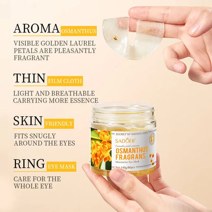 Osmanthus Eye Patches - 80-Piece Hydrating Under-Eye Gel Masks for Daily Eye Care & Skin Moisture
