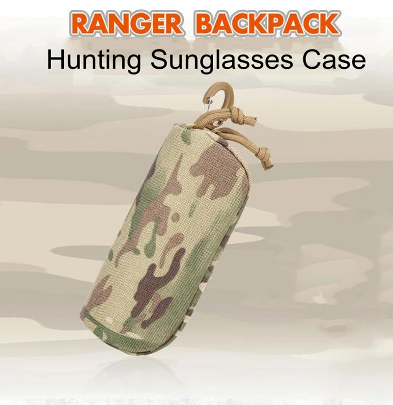 Tactical MOLLE Shockproof Eyeglass Case – Portable 1000D Nylon Protective Hunting Sunglasses Box