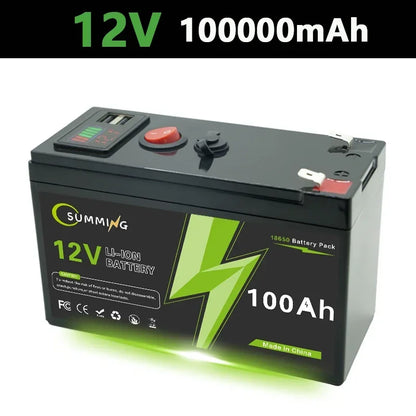 LiFePO4 12V 150Ah Rechargeable Lithium Battery – Built-in BMS, Ideal for Ride-On Toys, Solar Panels, Fish Finders & Power Wheels