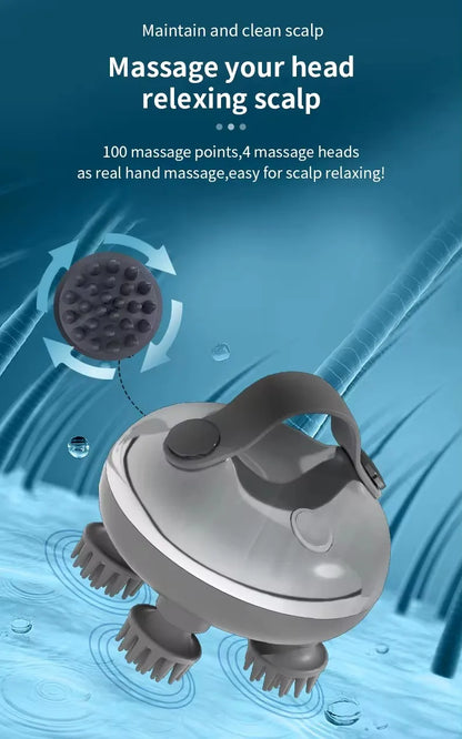 Electric Scalp Massager for Hair Growth – Portable Rechargeable Head Massage & Stress Relief, Waterproof Handheld Scratcher