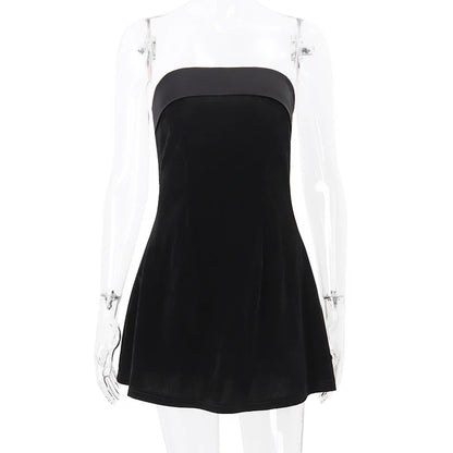 WhereMery Elegant Sleeveless Slash-Neck Mini Dress – Sexy Bodycon Backless A-Line Retro Evening & Club Party Dress for Women