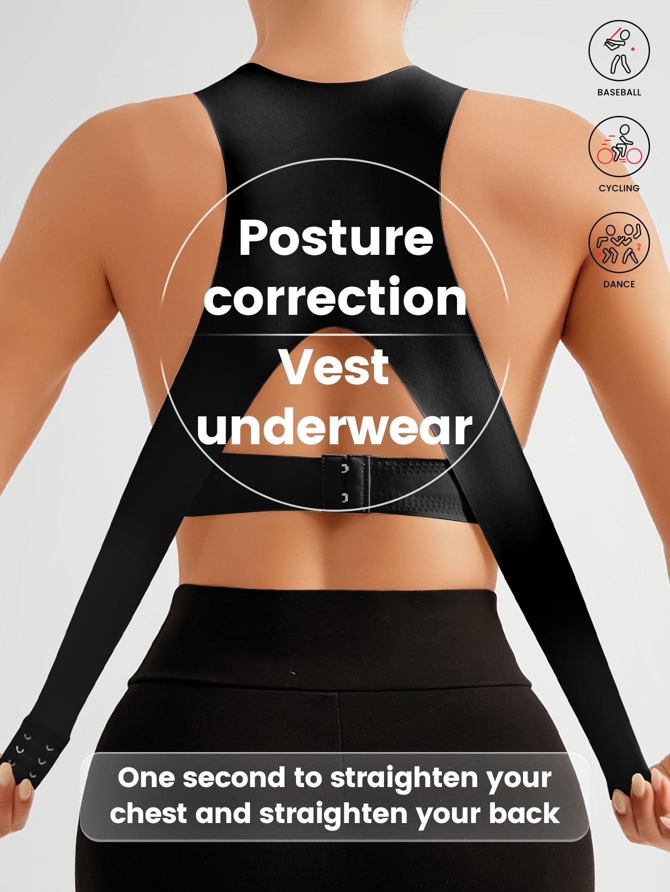 Women's Wireless Lifting Bra - Adjustable Front & Back Buckle Seamless Support Bra with Removable Pads & Wide Straps